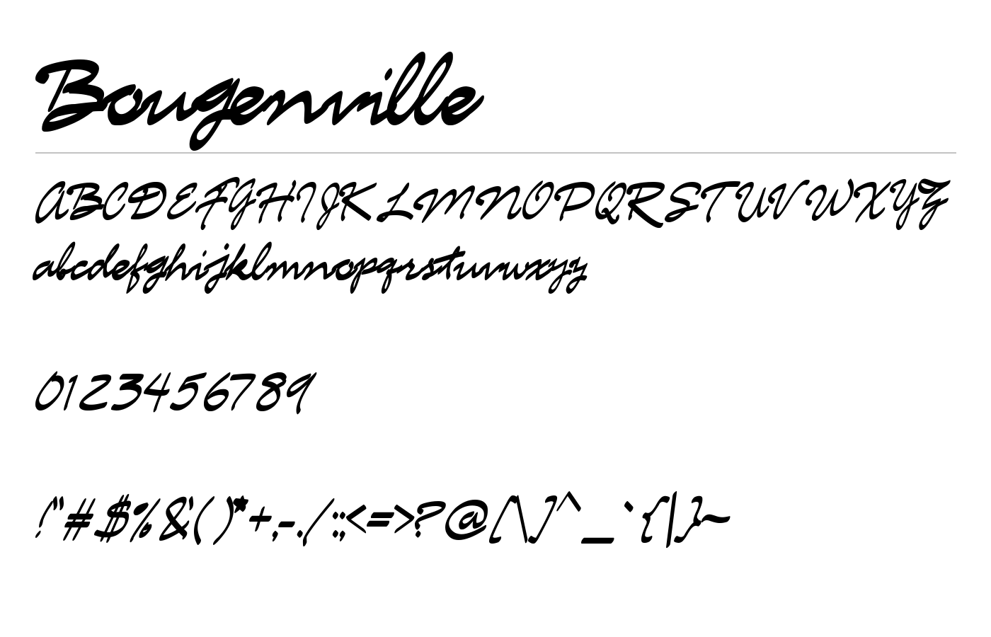 Bougenville Font preview