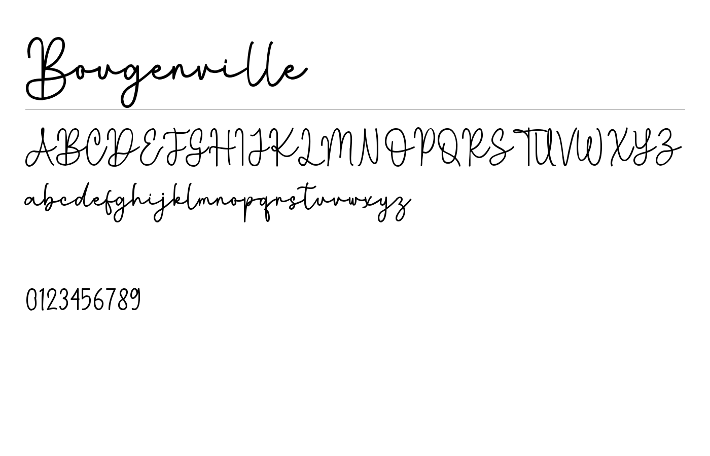 Bougenville Font preview
