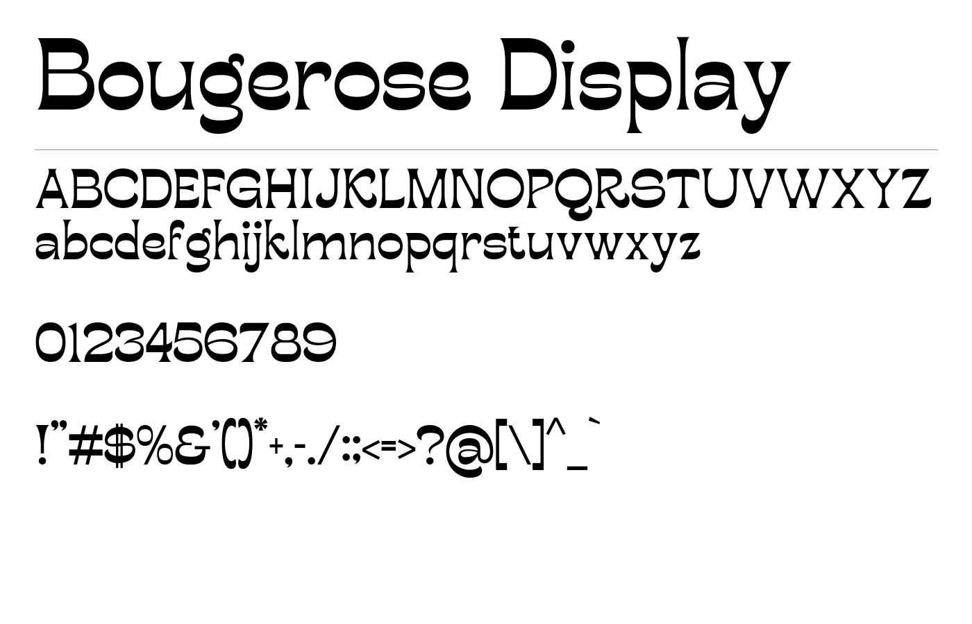Bougerose Display Font preview
