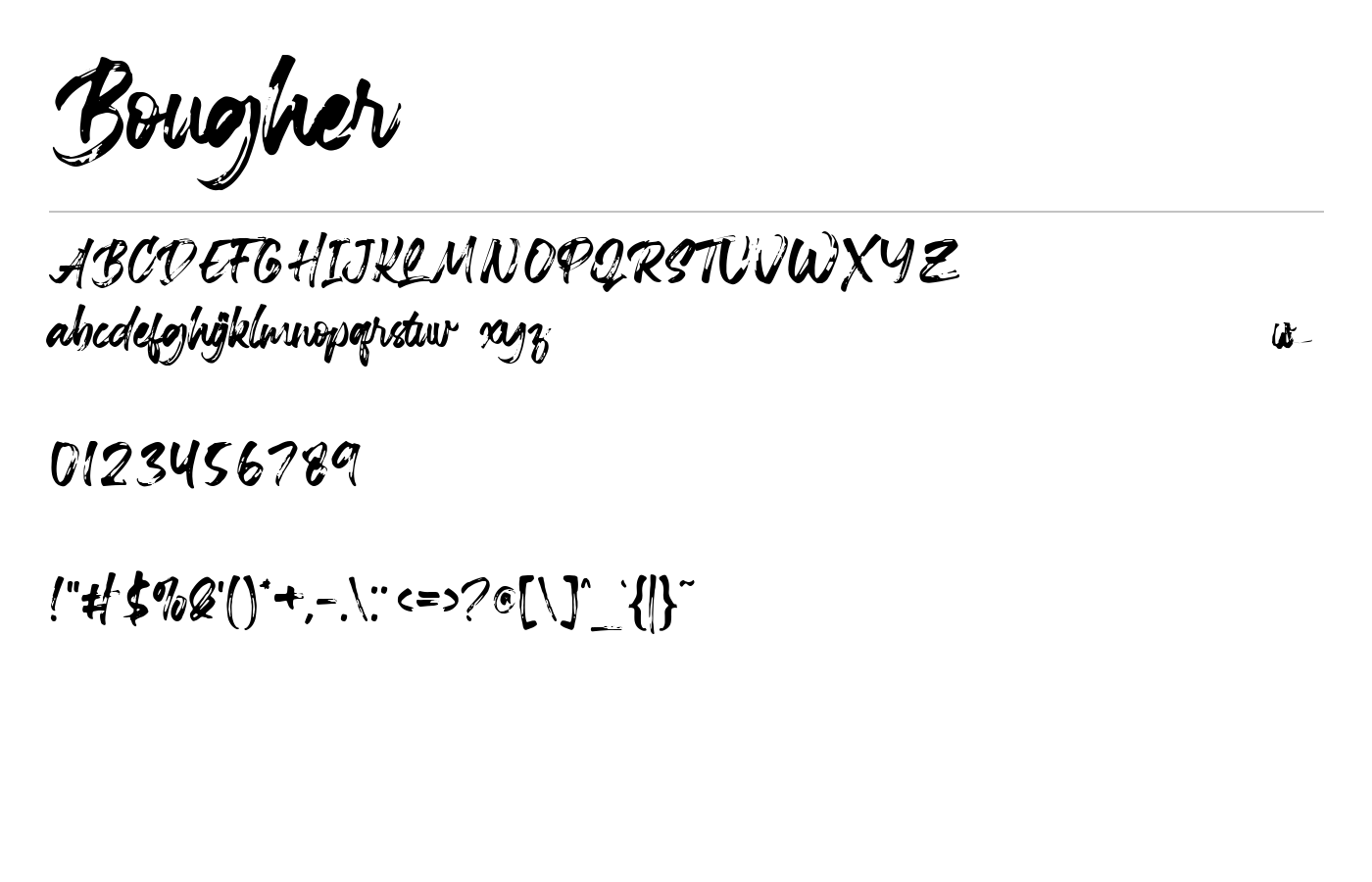 Bougher Font preview