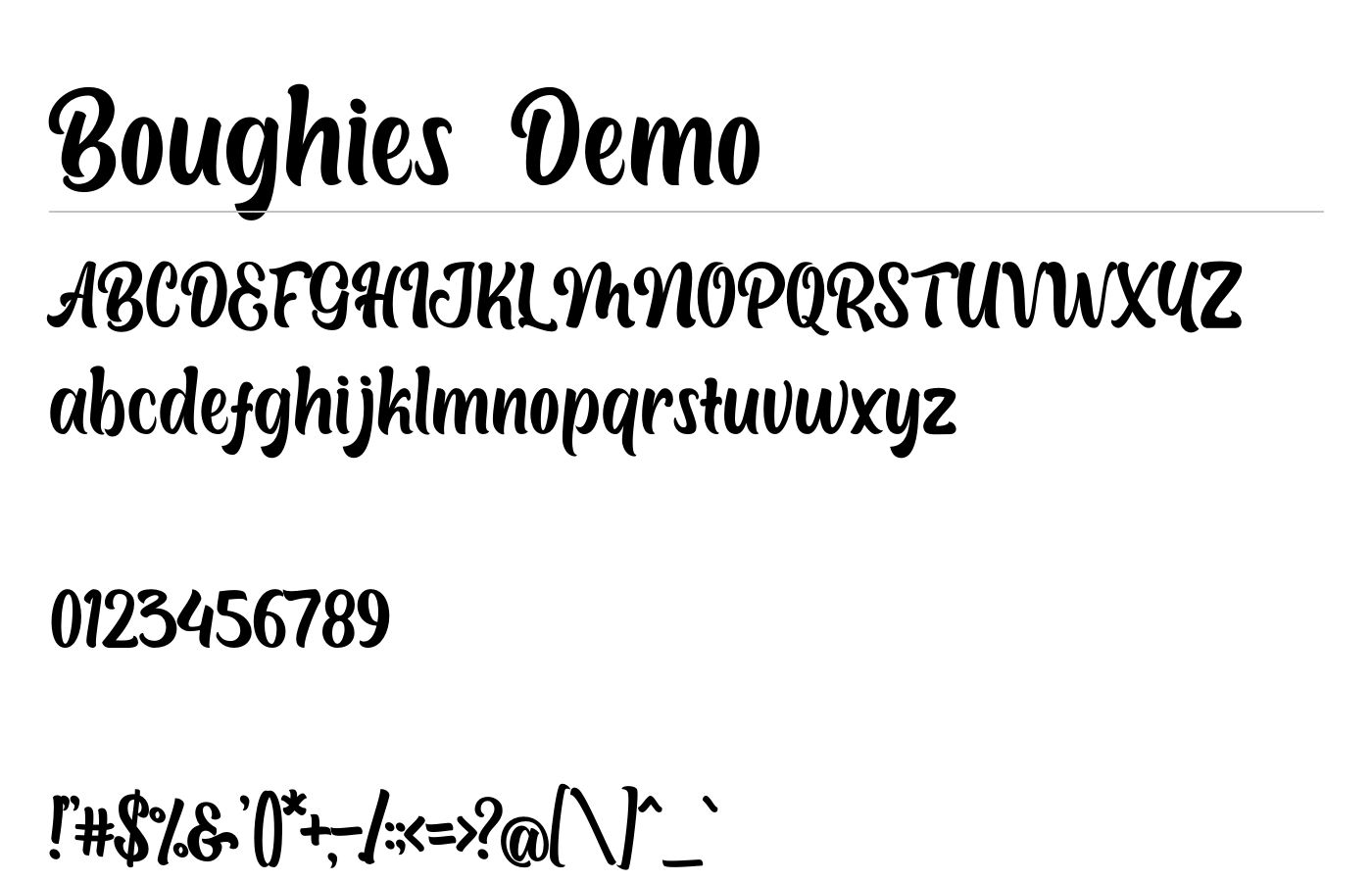 Boughies Font preview