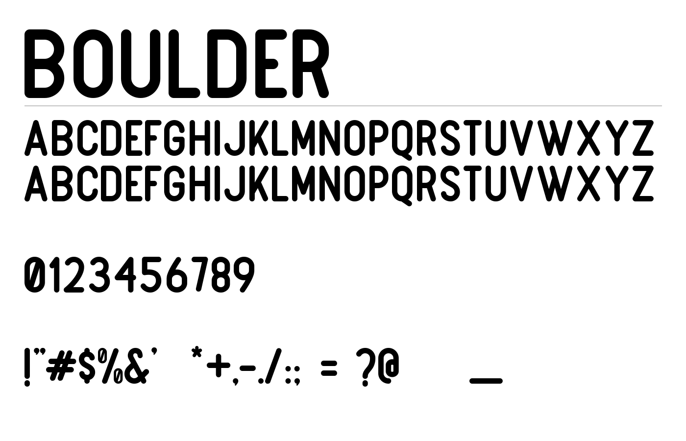 Boulder Font preview