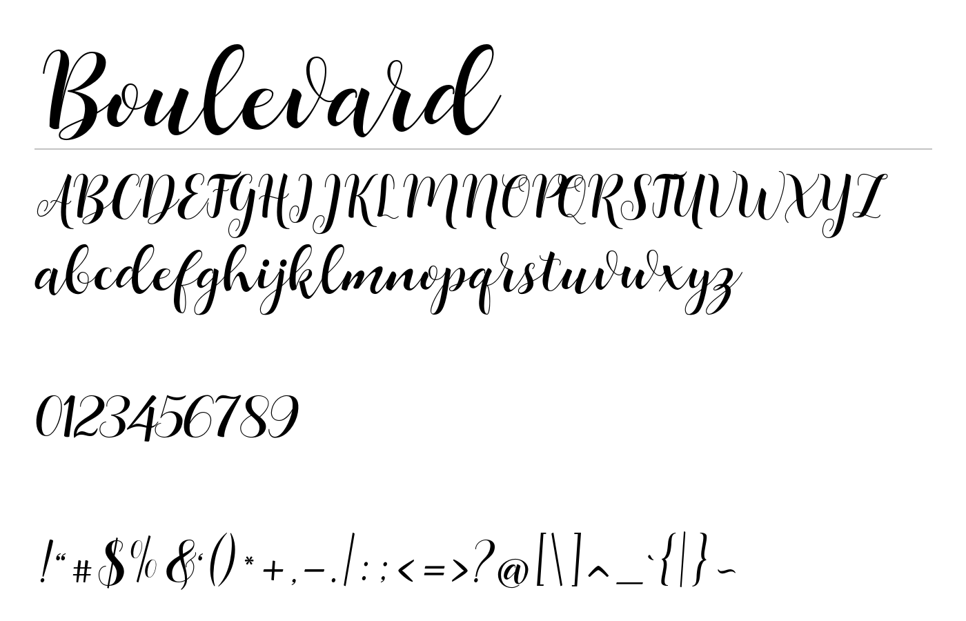 Boulevard Font preview