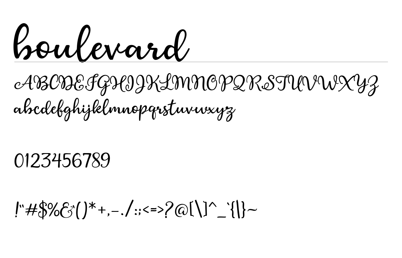 boulevard Font preview