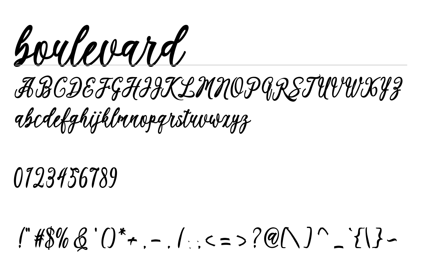 boulevard Font preview
