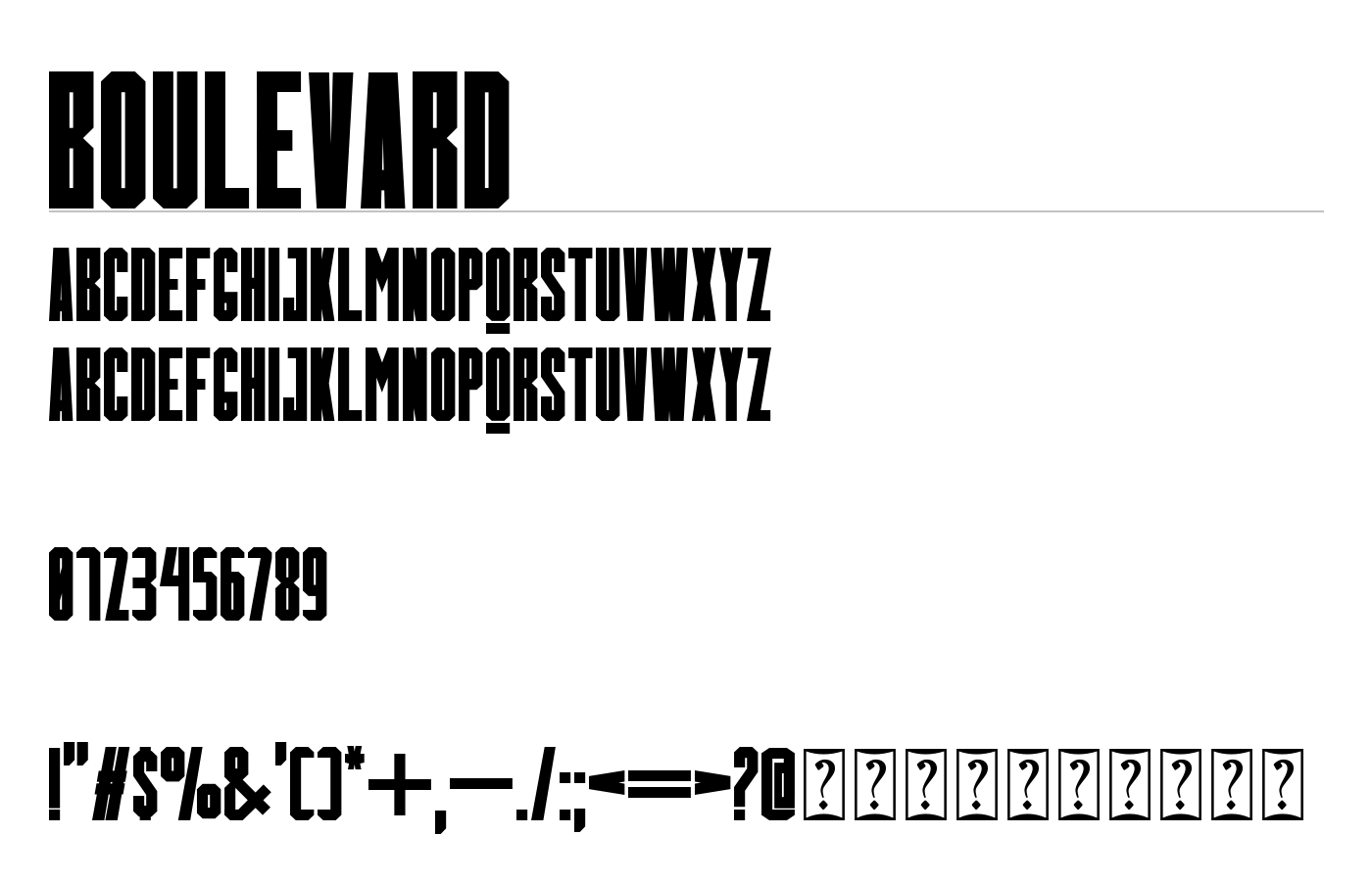 BOULEVARD Font preview