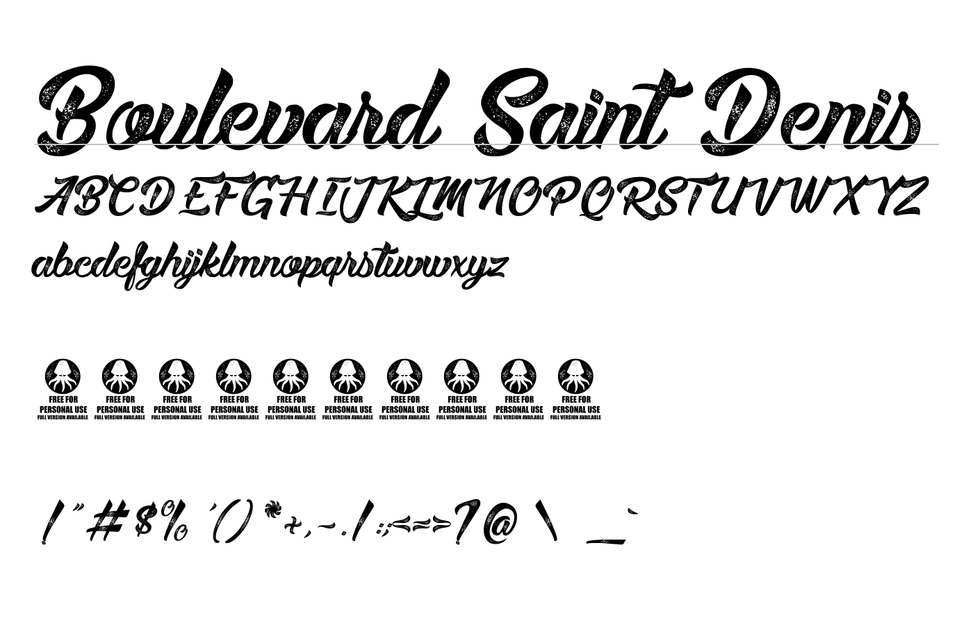 Boulevard Saint Denis Font preview