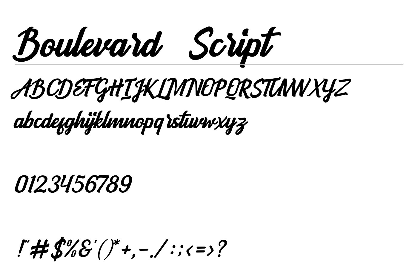 Boulevard Script Font preview