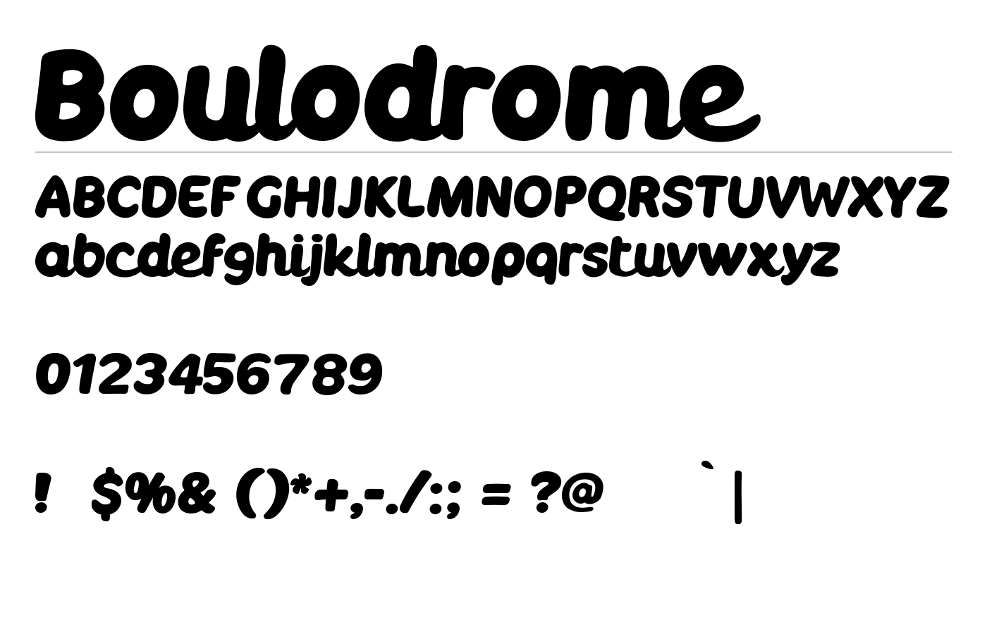 Boulodrome Font preview