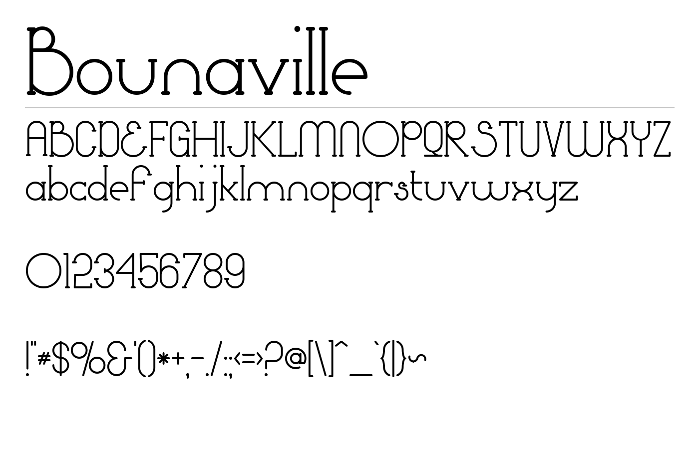 Bounaville Font preview