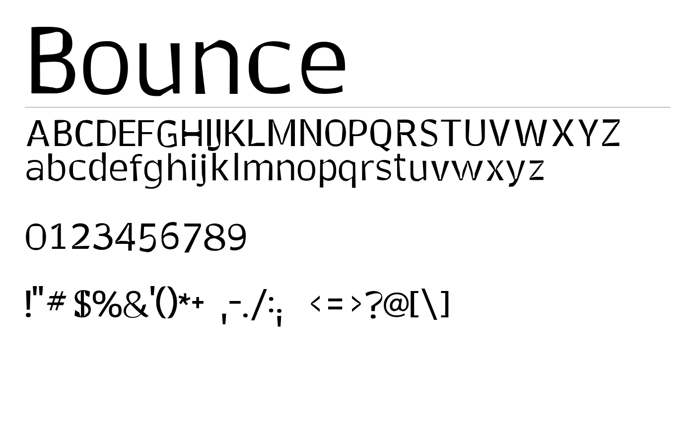 Bounce Font preview