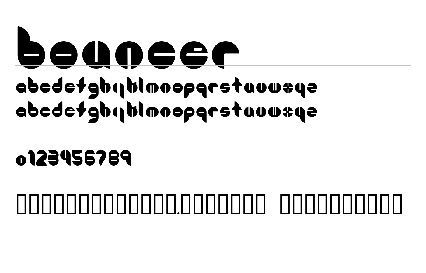 Bouncer Font preview