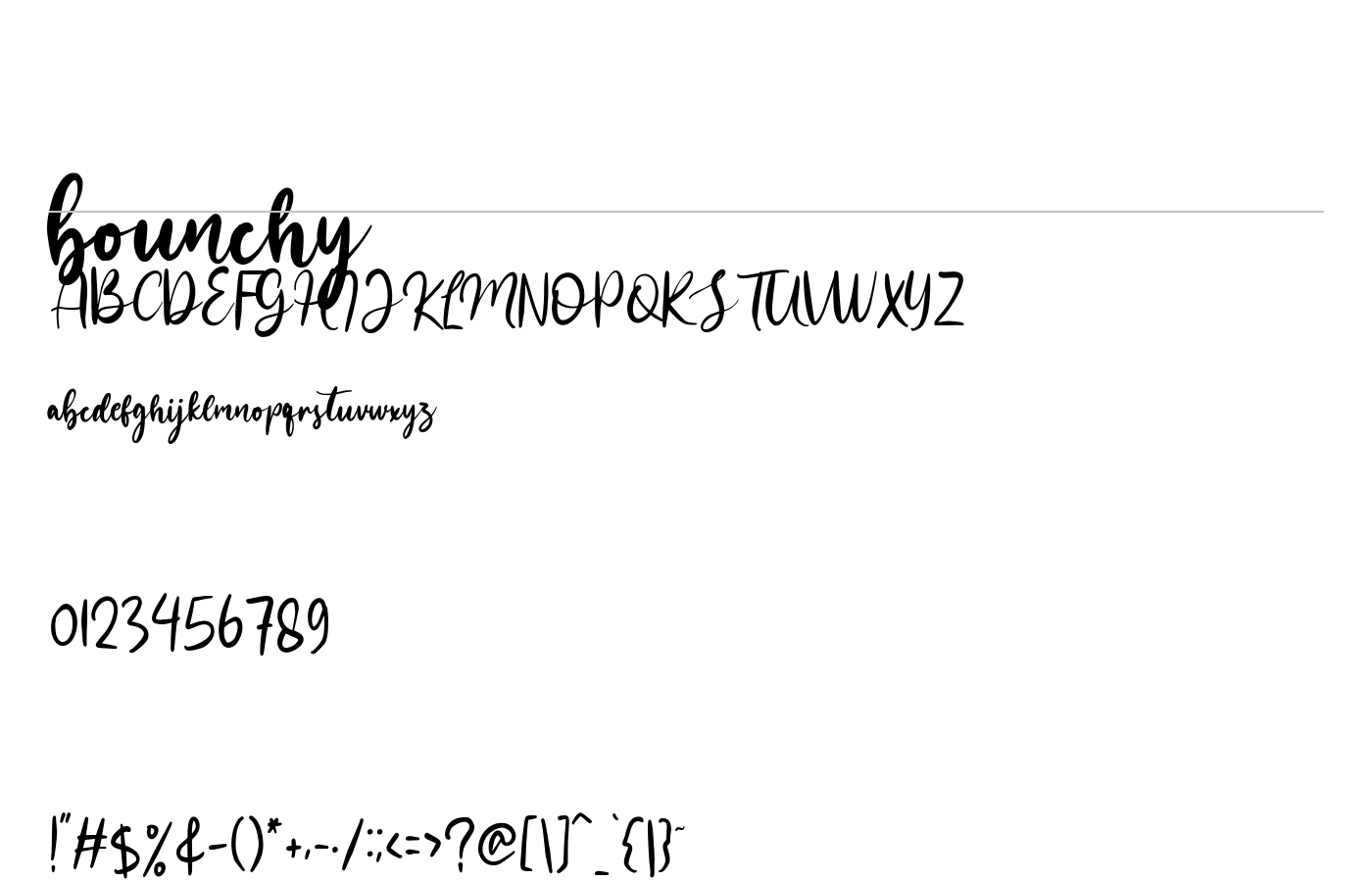 bounchy Font preview