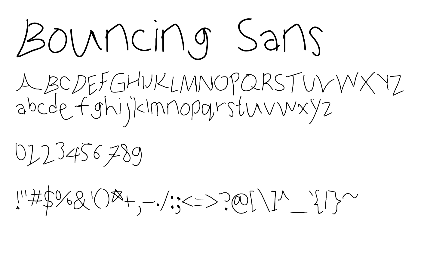 Bouncing Sans Font preview