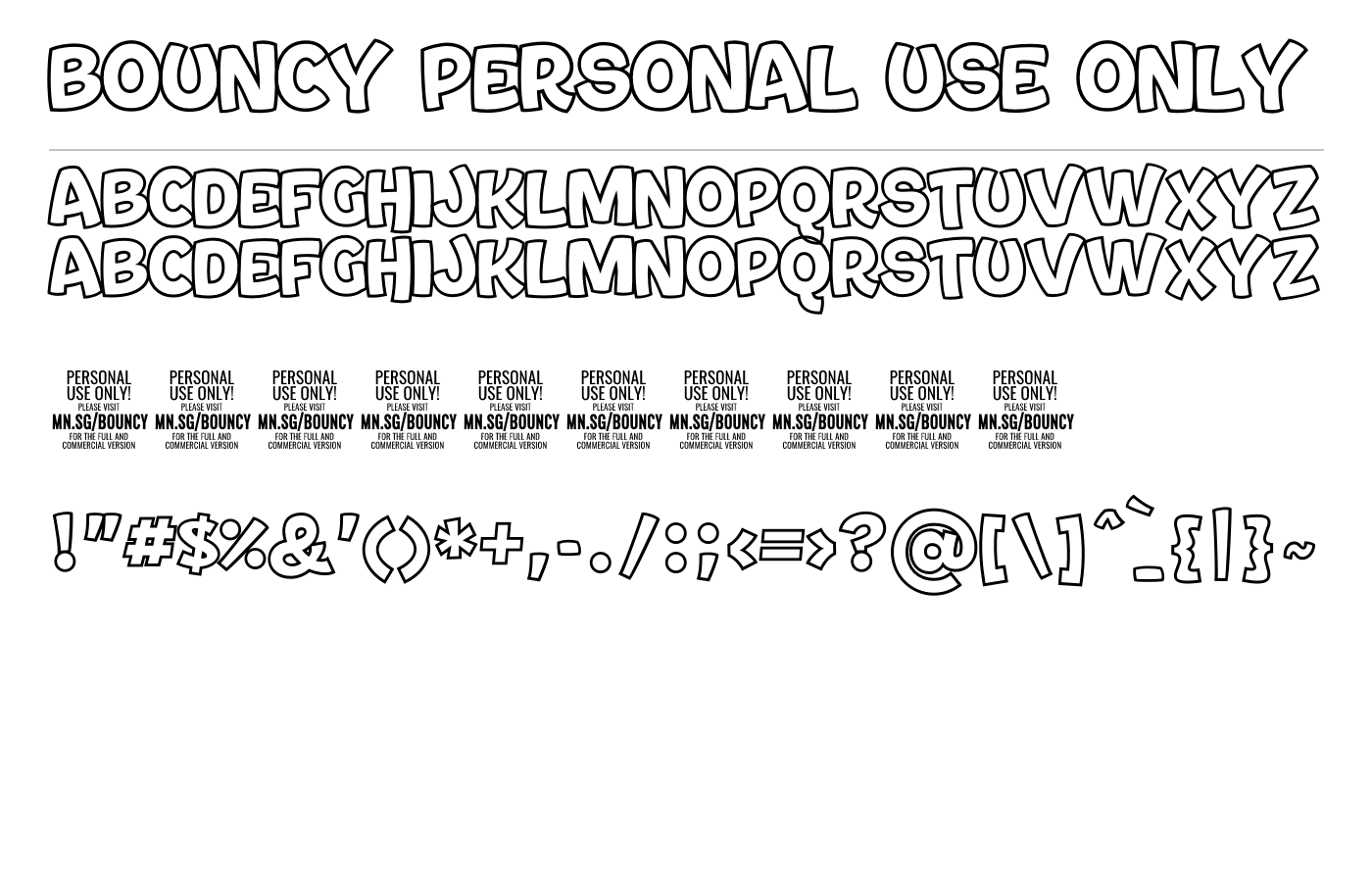 Bouncy Font preview