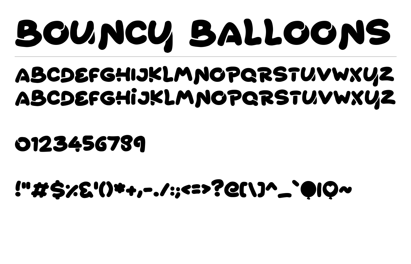 Bouncy Balloons Font preview