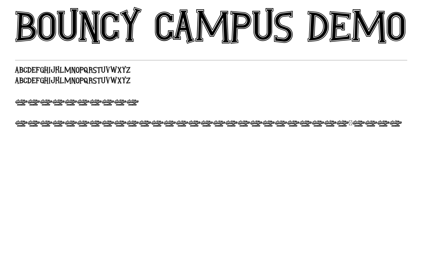 Bouncy Campus Demo Font preview
