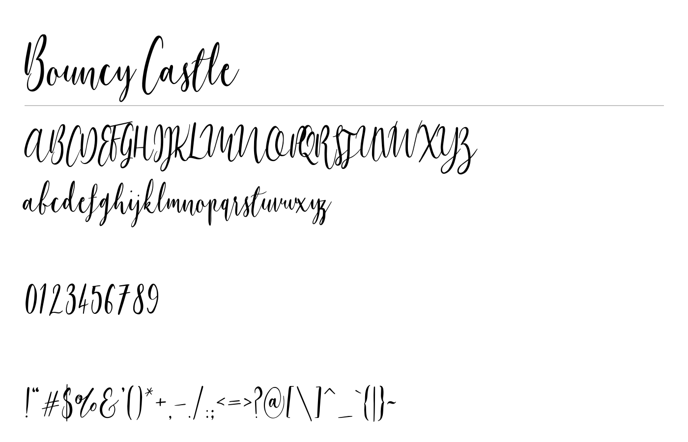 Bouncy Castle Font preview