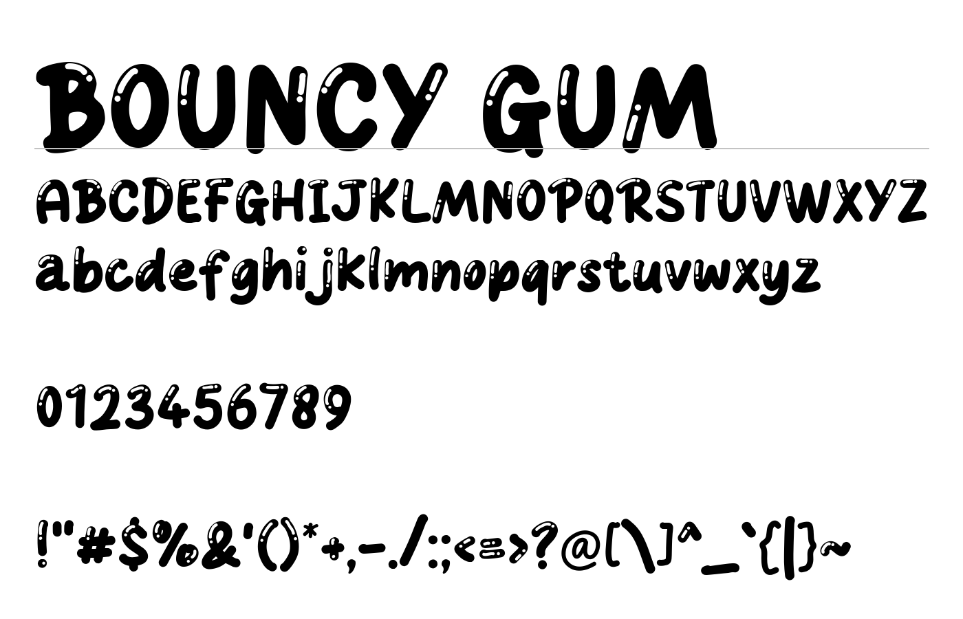 BOUNCY GUM Font preview