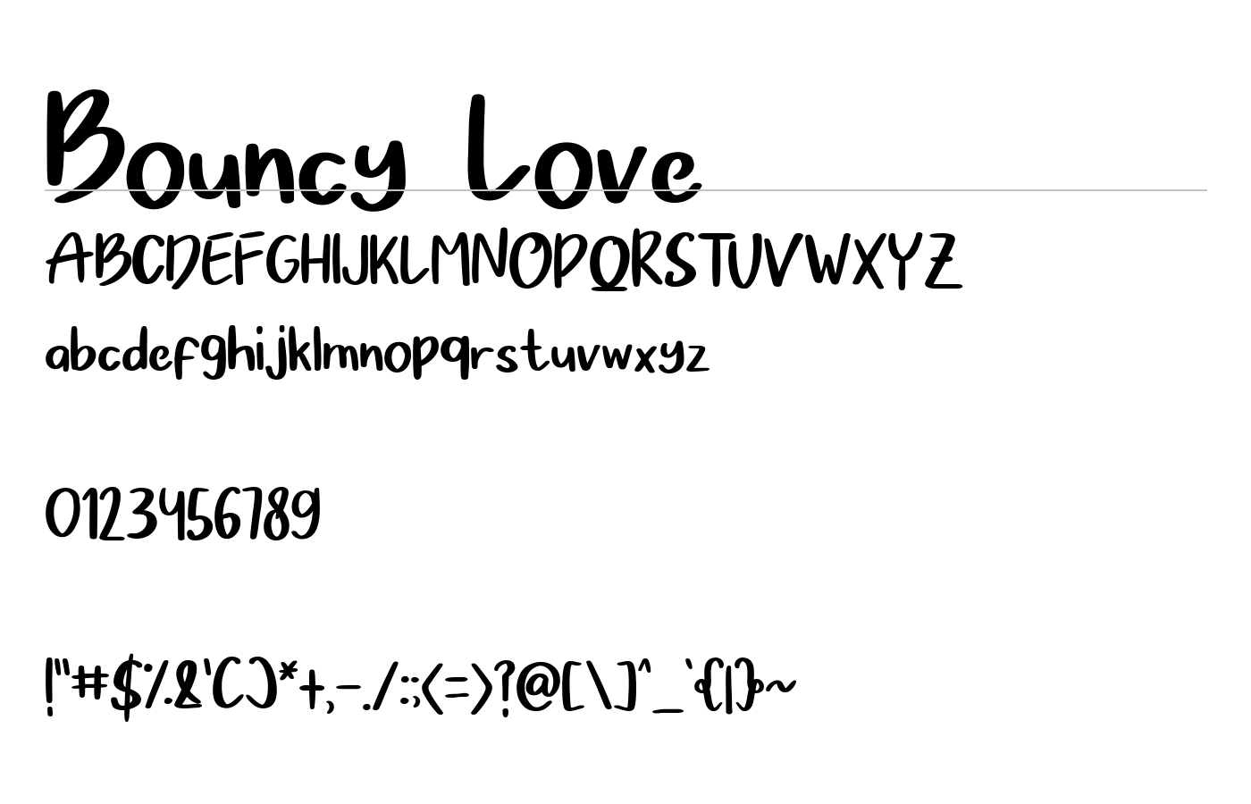 Bouncy Love Font preview