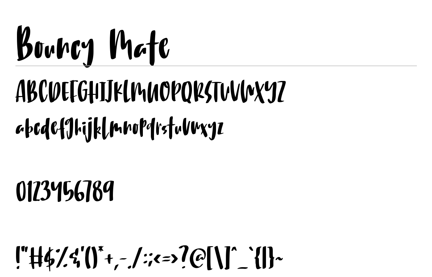 Bouncy Mate Font preview