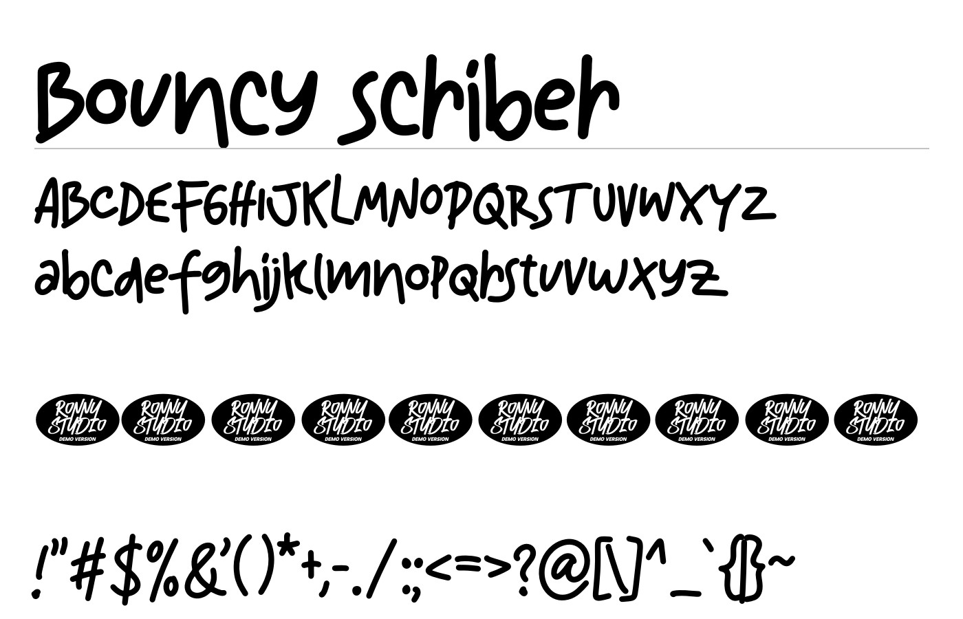 Bouncy Scriber Font preview