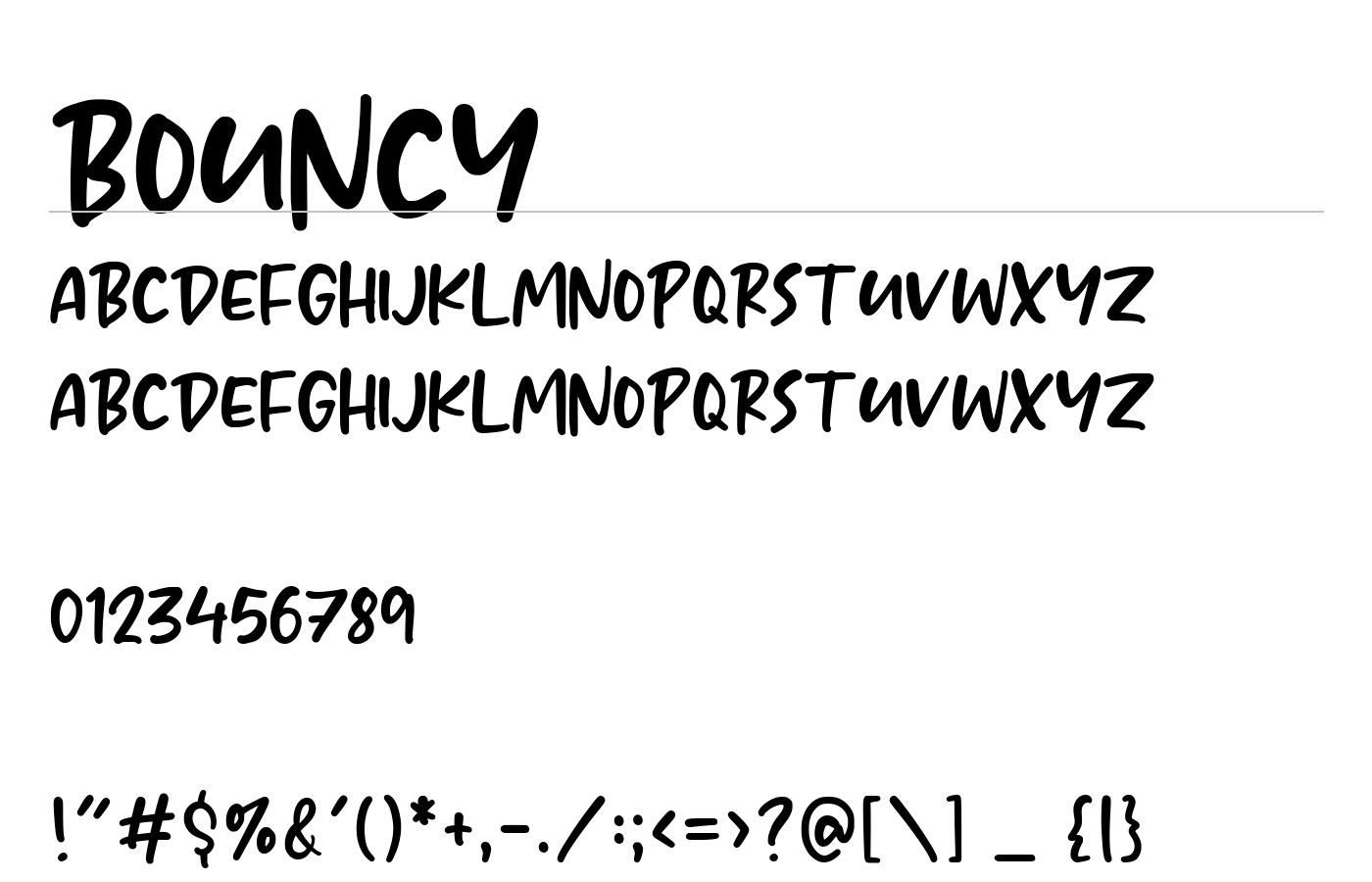BOUNCY Font preview