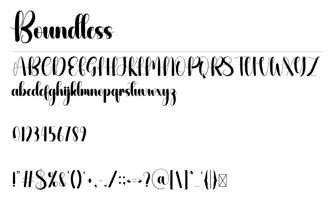 Boundless Font preview