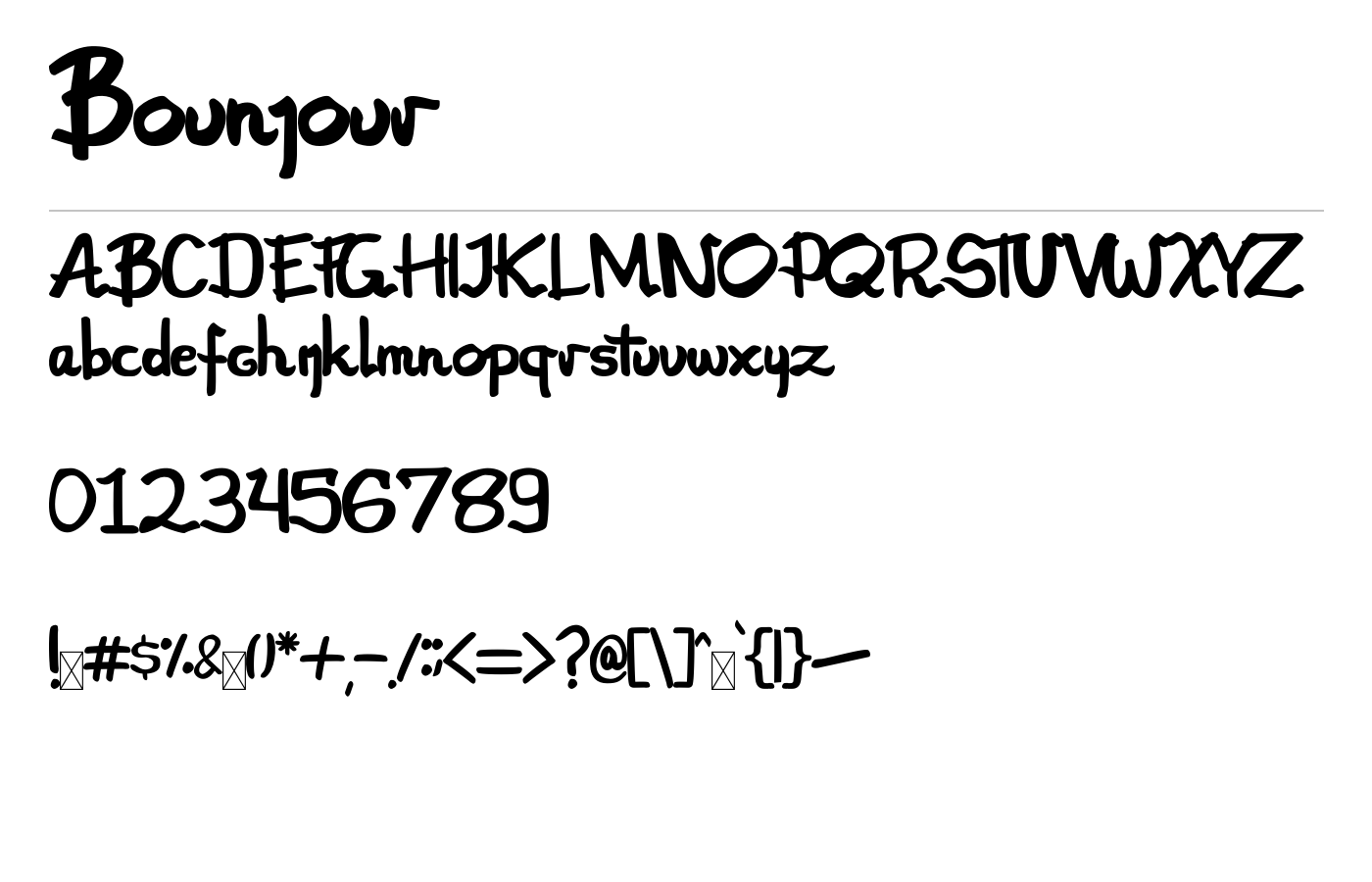 Bounjour Font preview