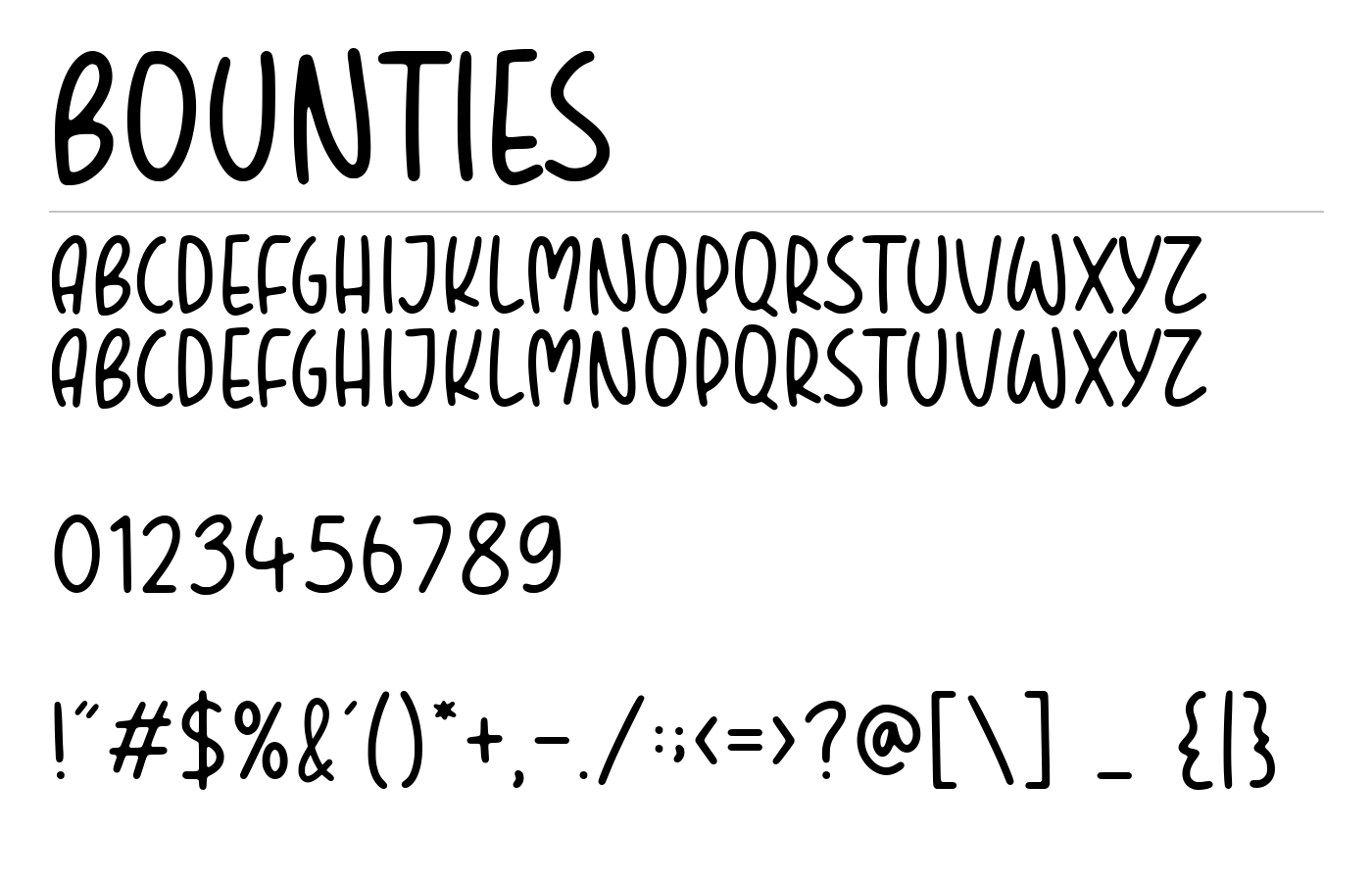 BOUNTIES Font preview