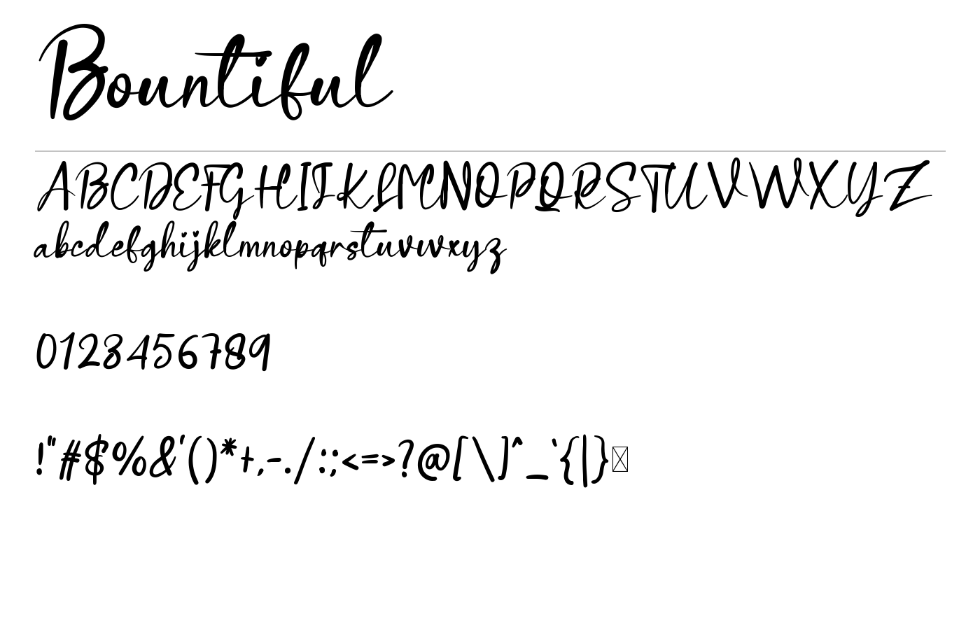 Bountiful Font preview