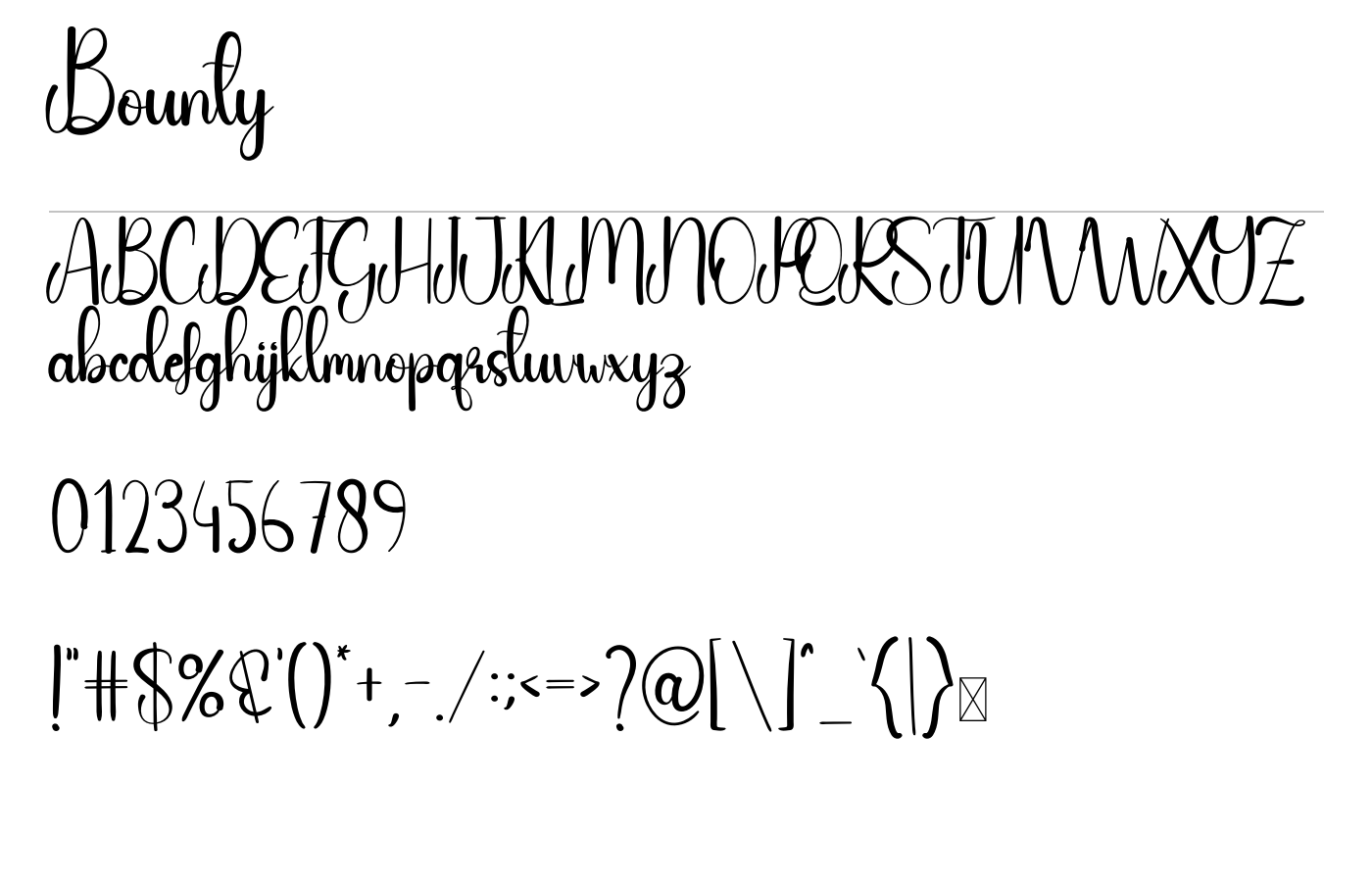 Bounty Font preview