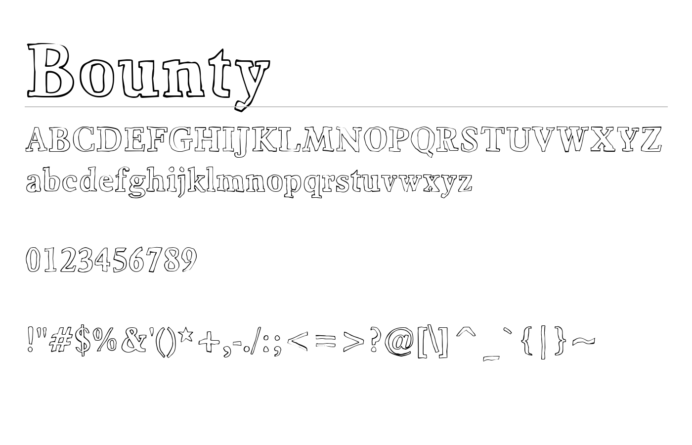 Bounty Font preview