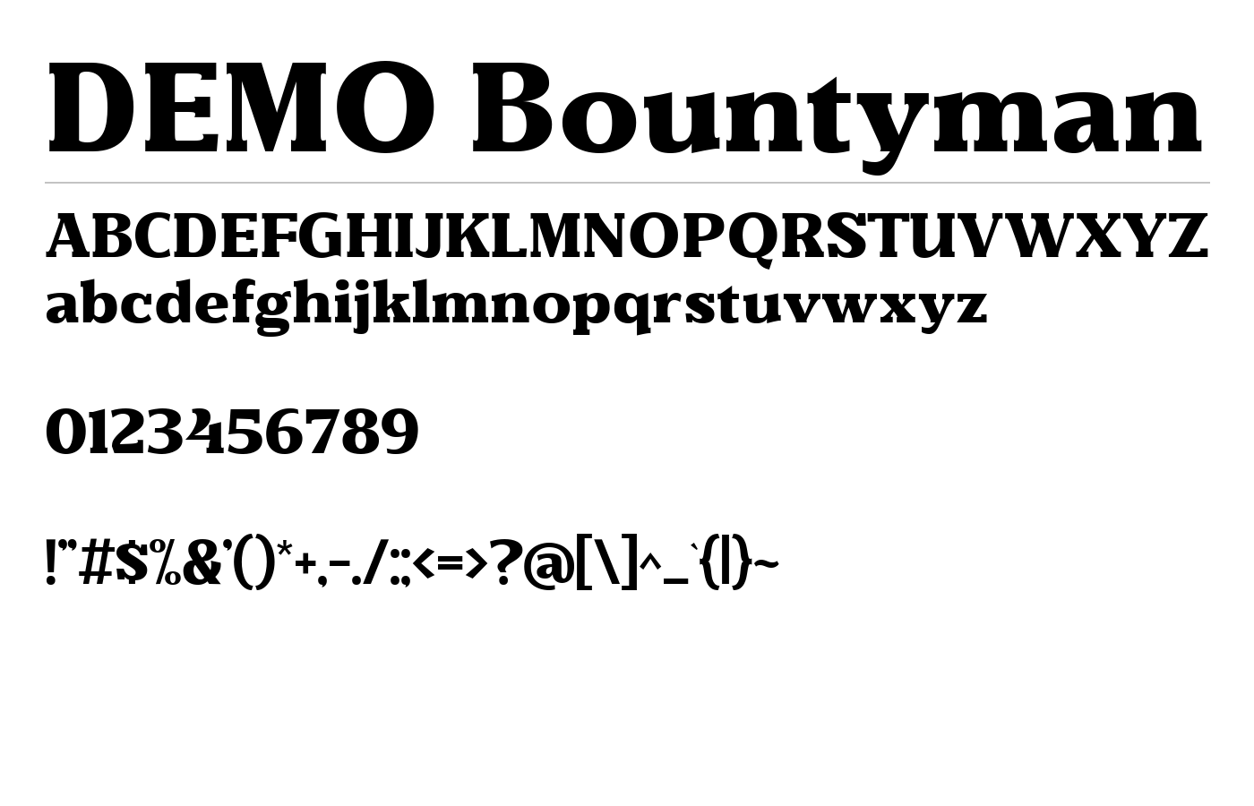 DEMO Bountyman Font preview