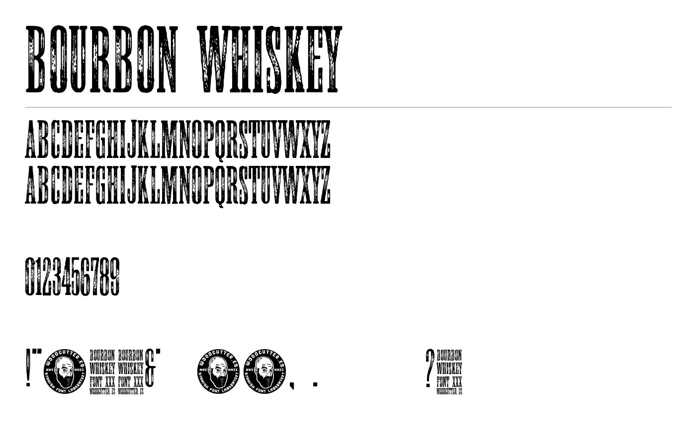 Bourbon whiskey Font preview