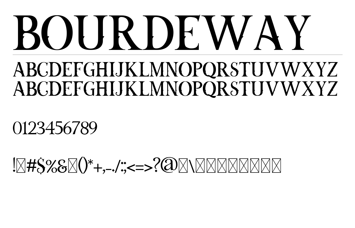 BOURDEWAY Font preview