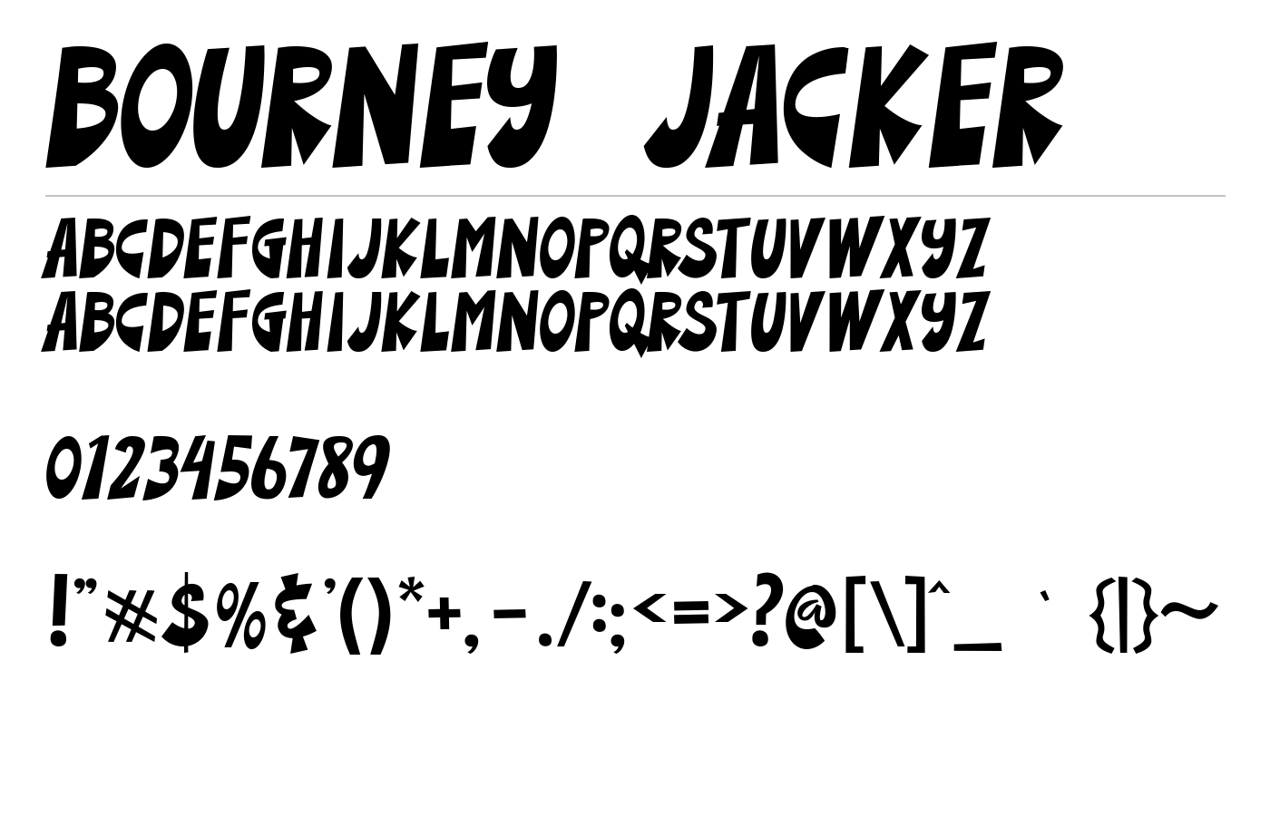 Bourney Jacker Font preview