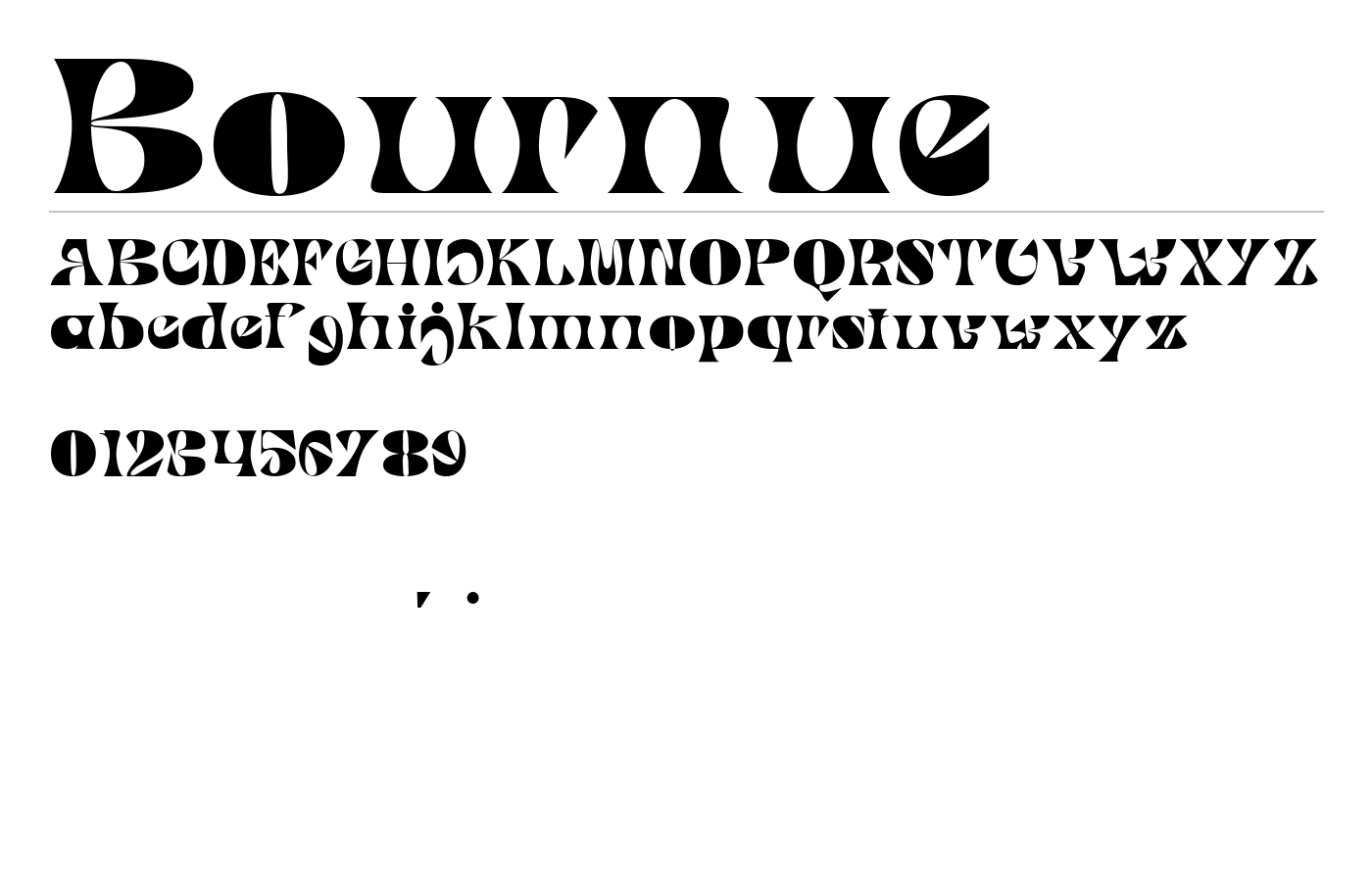 Bournue Font preview