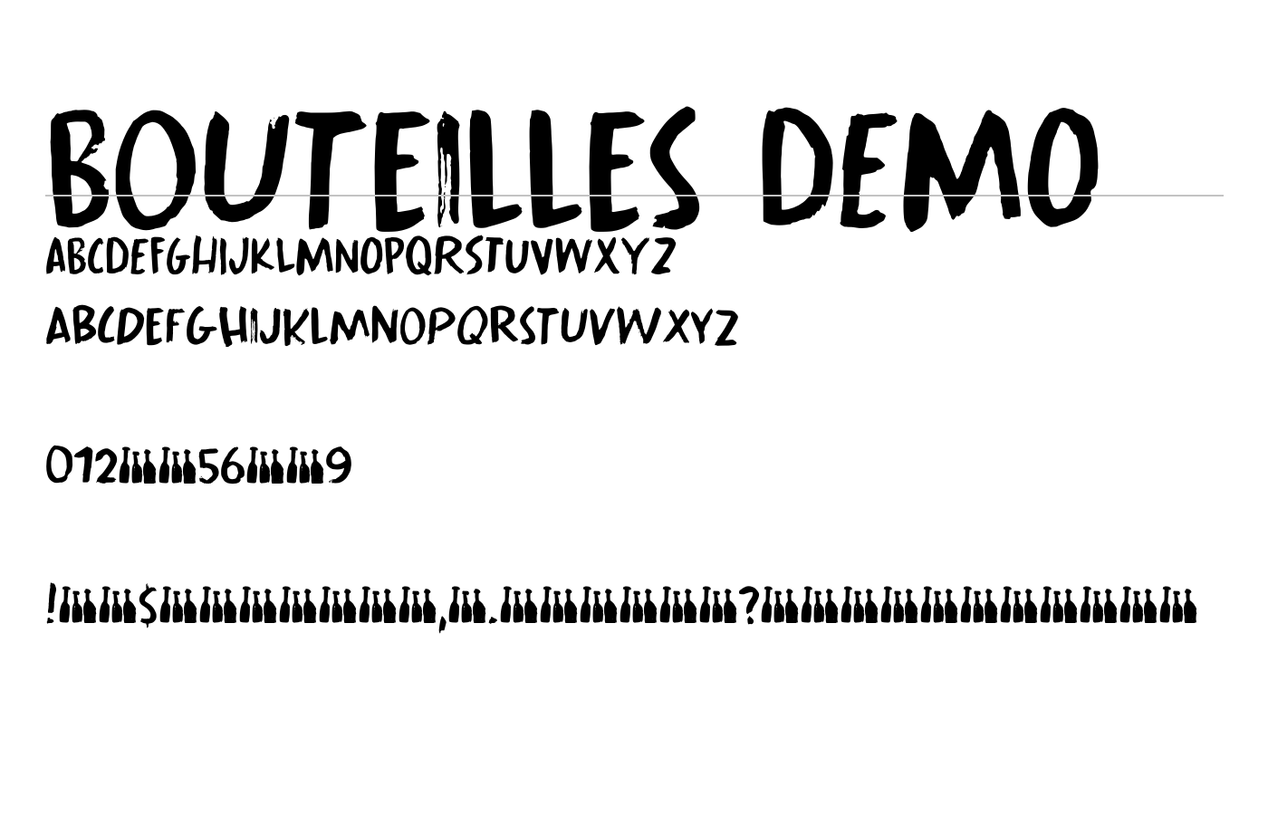Bouteilles DEMO Font preview