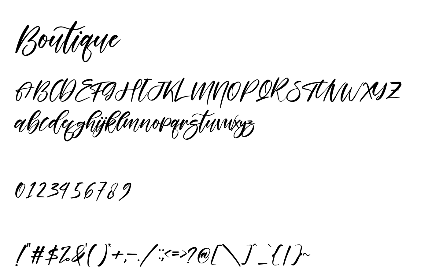 Boutique Font preview