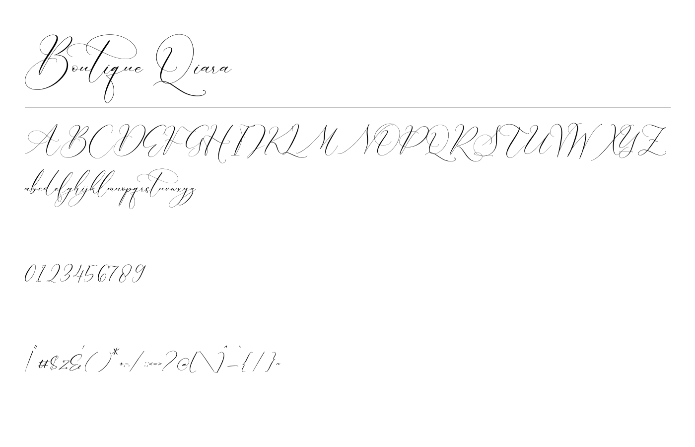 Boutique Qiara Font preview
