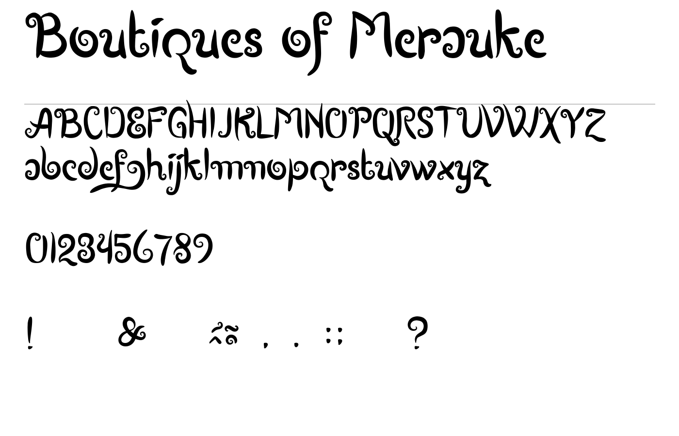 Boutiques of Merauke Font preview