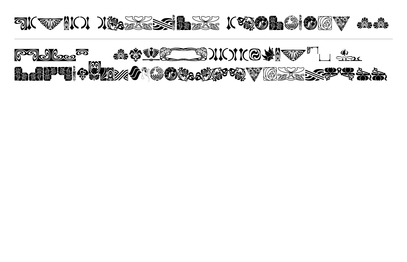 BOUTON Nouveau Ornaments II Font preview