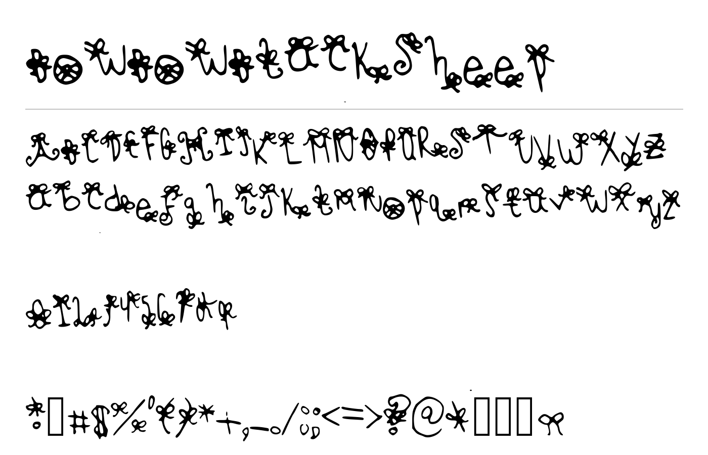 BowBowBlackSheep Font preview