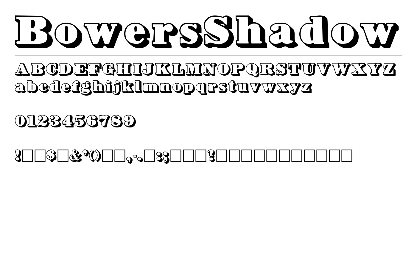 BowersShadow Font preview