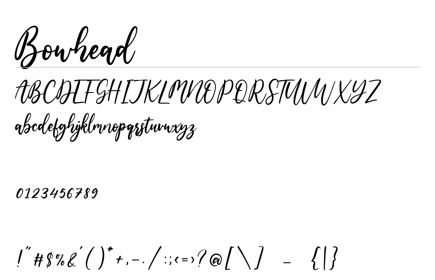 Bowhead Font preview