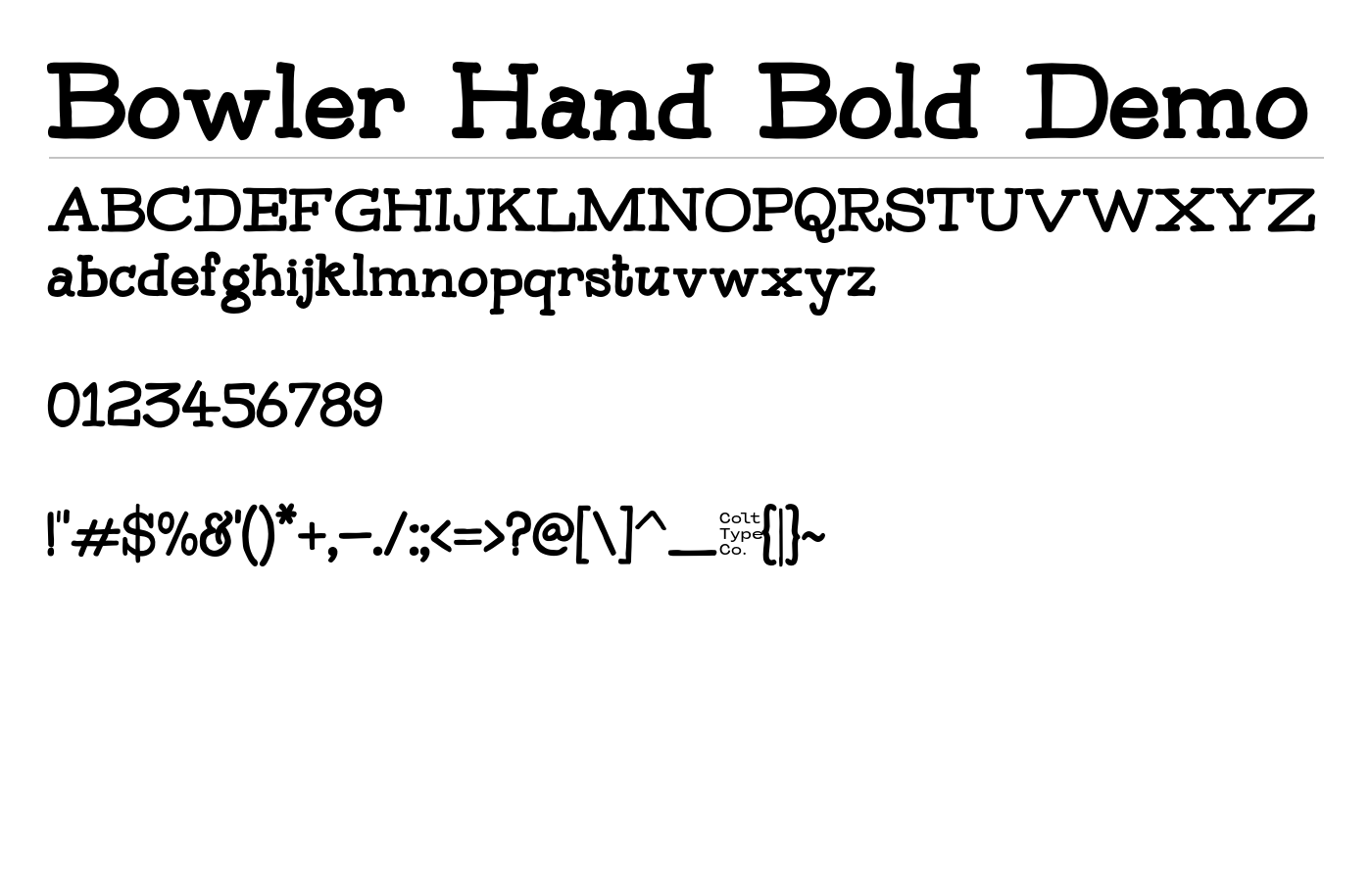 Bowler Hand Font preview