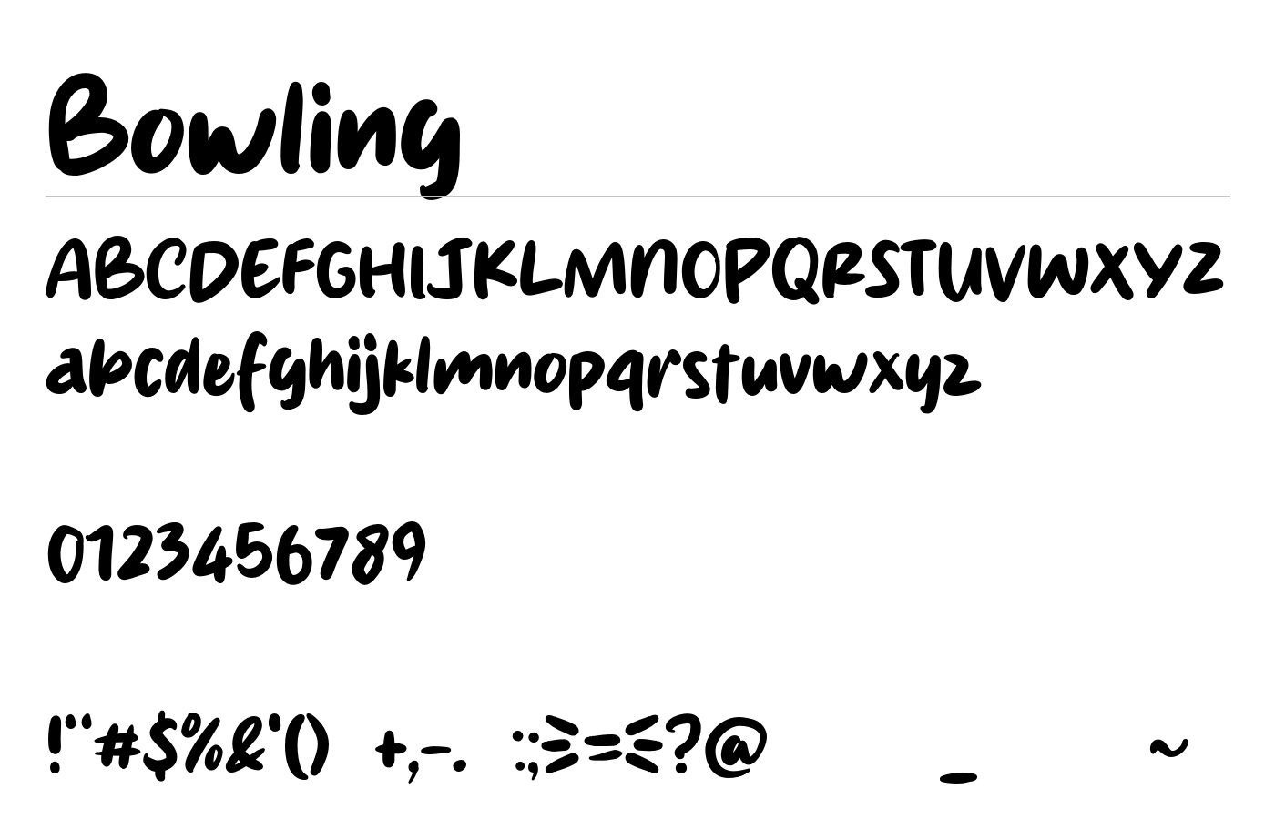 Bowling Font preview