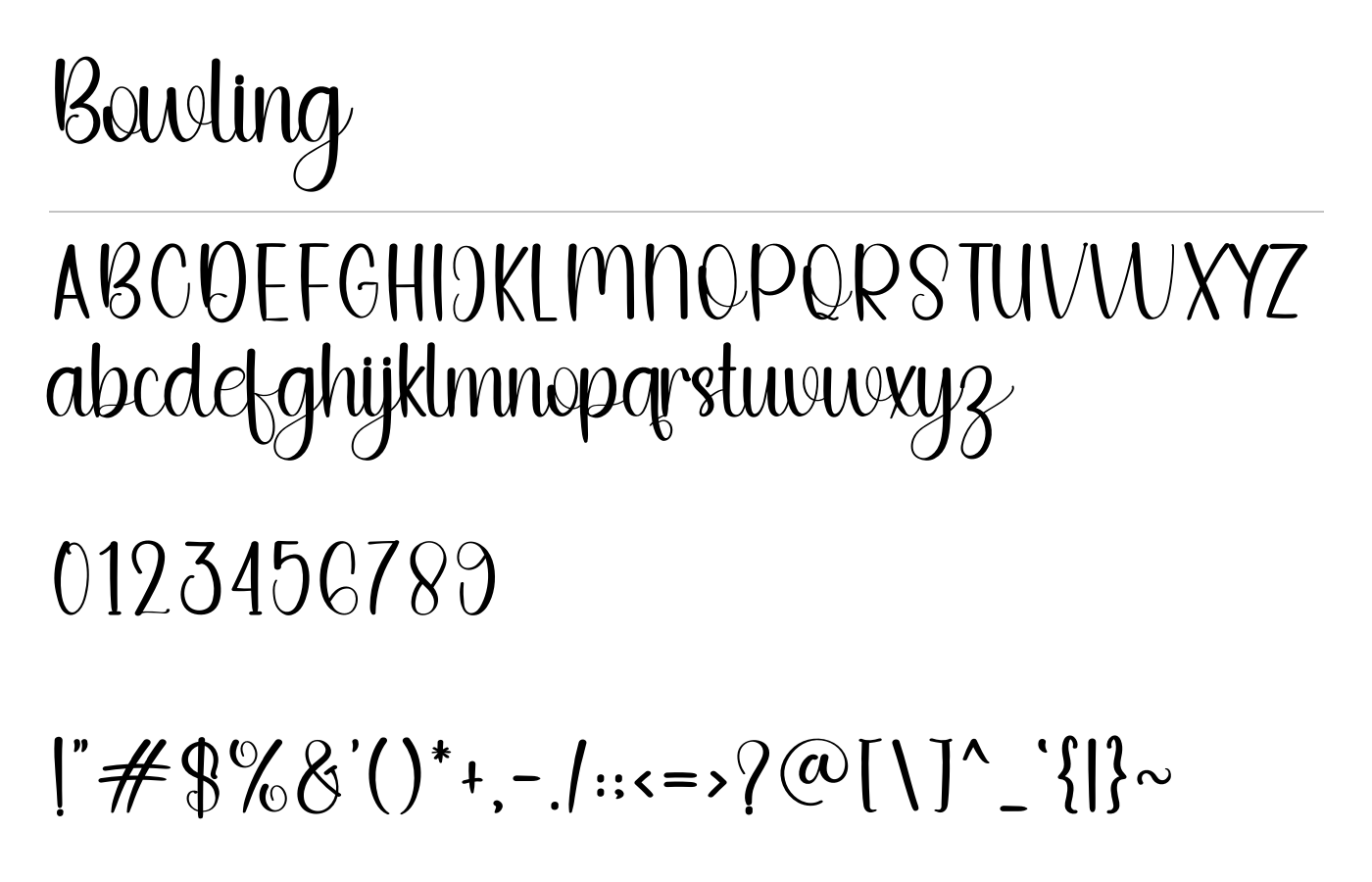Bowling Font preview