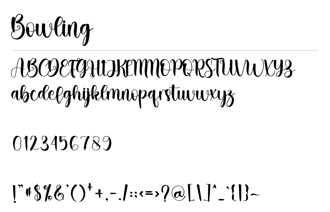 Bowling Font preview